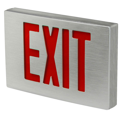 Best Lighting Products KXTEU3RAA2C-277-TP Die-Cast Aluminum Exit Sign, Universal Face, Red Letter, AC Only, Tamper Proof