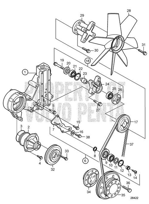 V-Belt(V2) - Volvo Penta (20492339)