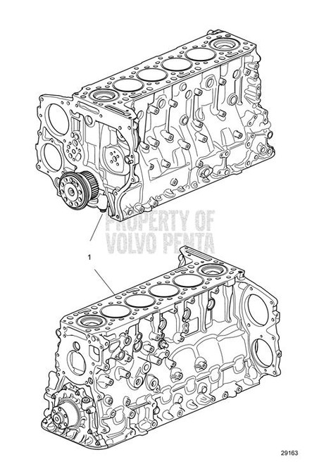 Short Block, Exchange(V2) - Volvo Penta (3801828)