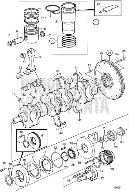 V-Belt Pulley(V2) - Volvo Penta (3826648)
