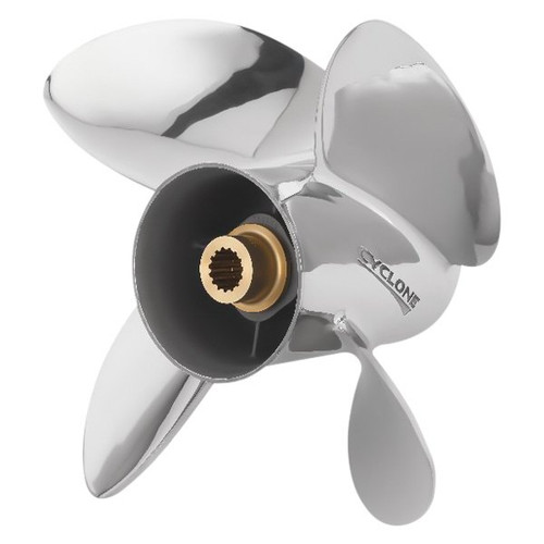 14.5 X 15 Stainless Steel 4 Blade Right Hand PROP CYCLONE TBX Hub (763936)