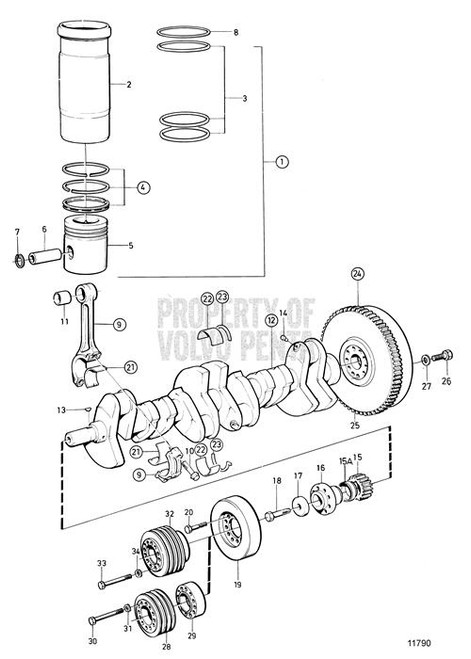 V-Belt Pulley(V2) - Volvo Penta (822548)
