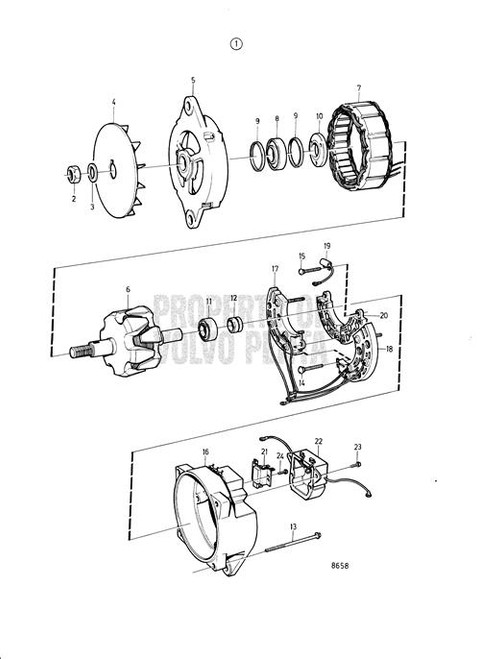 Alternator (V2) - Volvo Penta (849748)