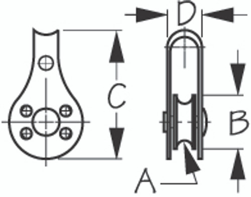 PULLEY WITH PLASTIC SHV - 1/4 (092100-1)