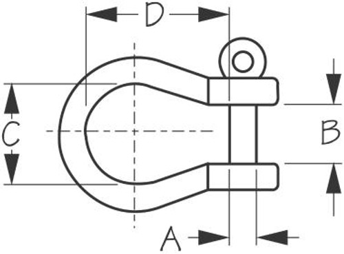 Stainless Steel (316) BOW SHACKLE - 3/8" (147210)