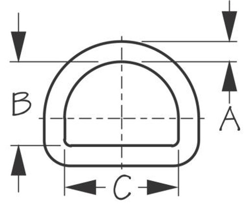 Stainless Steel D RING 1/4"X1-1/2" (191840)