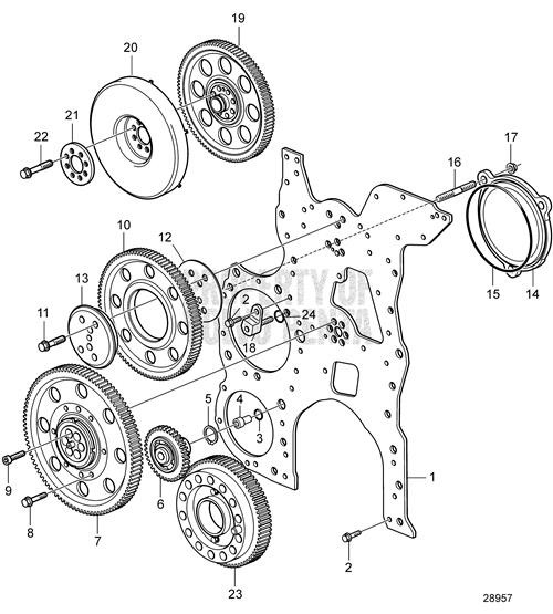 Flange Nut (V2) - Volvo Penta (990946)