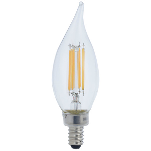 Sunlite 81204-SU 5.5W 3000K Filament CA11 Flame Tip Chandelier Light Bulb - Clear
