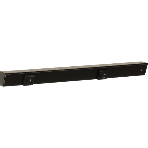 18" Slim Angle Power Strip with USB-A/C on Left, Black | APTUL18-2BBK | Task Lighting