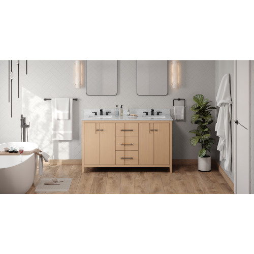 Katara 60" Double Bathroom Vanity Set | VKITKAT60NOWCR | Jeffrey Alexander