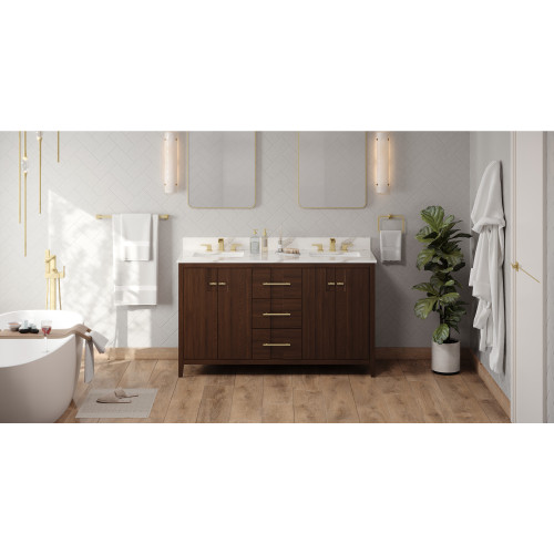 Katara 60" Double Bathroom Vanity Set | VKITKAT60DWCQR | Jeffrey Alexander