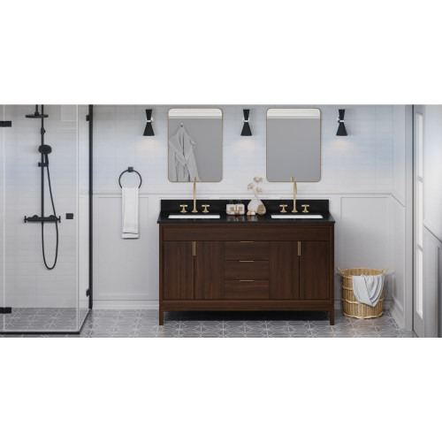 Theodora 60" Double Bathroom Vanity Set | VKITTHE60DWBGR | Jeffrey Alexander