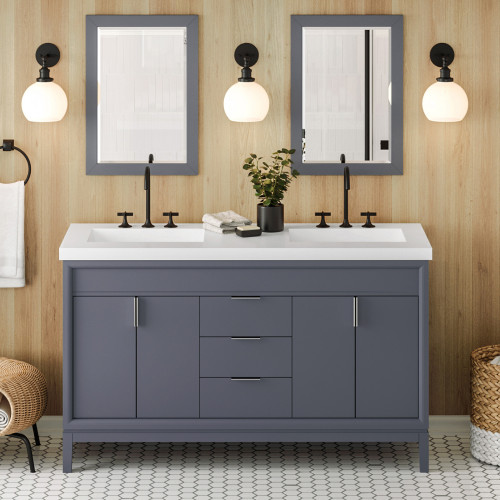 Theodora 60" Double Bathroom Vanity Set | VKITTHE60BSRER | Jeffrey Alexander