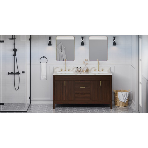 Theodora 60" Double Bathroom Vanity Set | VKITTHE60DWCQR | Jeffrey Alexander
