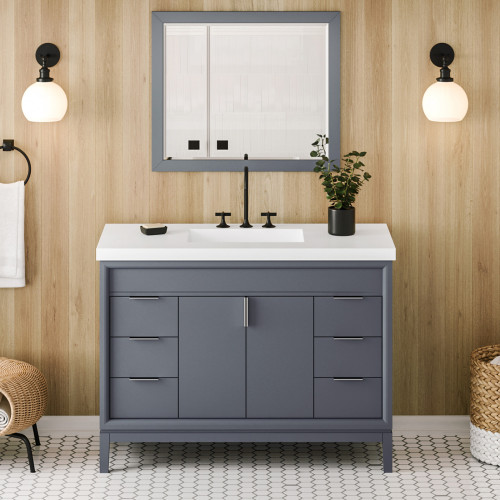 Theodora 48" Single Bathroom Vanity Set | VKITTHE48BSRER | Jeffrey Alexander