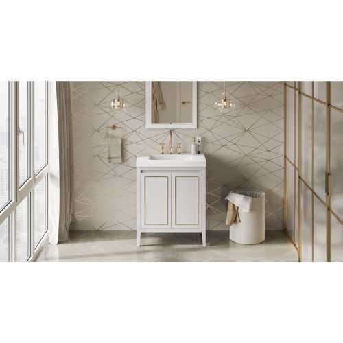 Percival 30" Single Bathroom Vanity Set | VKITPER30WHRER | Jeffrey Alexander
