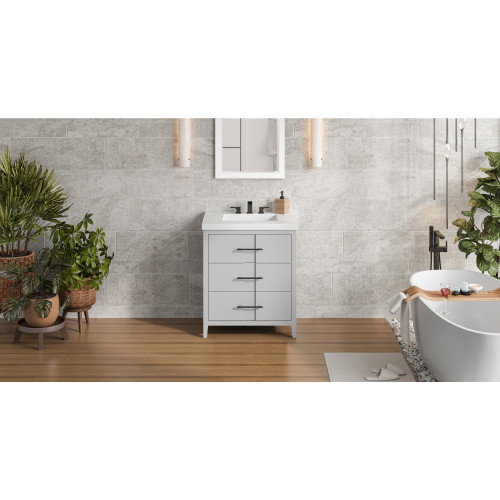 Katara 30" Single Bathroom Vanity Set | VKITKAT30GRRER | Jeffrey Alexander