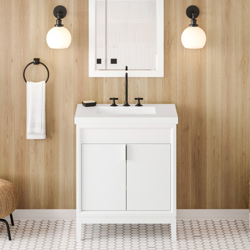 Theodora 30" Single Bathroom Vanity Set | VKITTHE30WHRER | Jeffrey Alexander