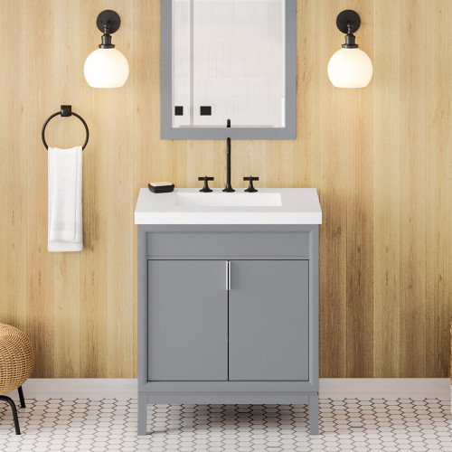 Theodora 30" Single Bathroom Vanity Set | VKITTHE30GRRER | Jeffrey Alexander