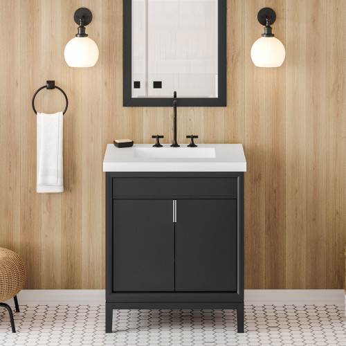Theodora 30" Single Bathroom Vanity Set | VKITTHE30BKRER | Jeffrey Alexander