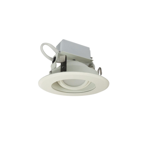4" Cobalt Adjustable LED Retrofit, 1000lm / 12W, 3000K, Matte Powder White Reflector / Matte Powder White Flange, Pre-Wired for Emergency