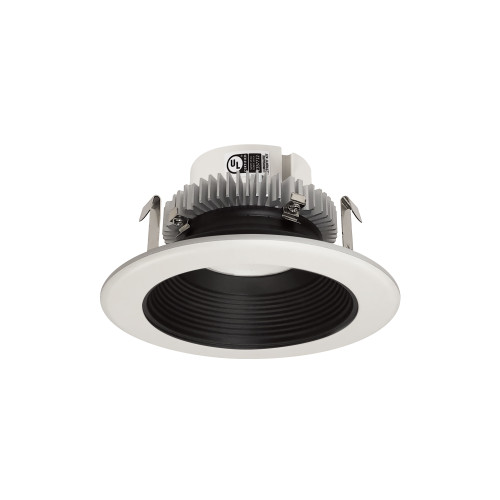 4" Cobalt Click Round Retrofit Baffle, 1000lm / 13.5W, Selectable CCT, Black Baffle / White Flange