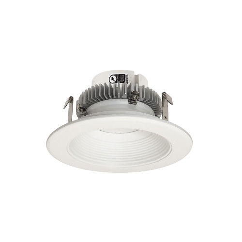 4" Cobalt Click Round Retrofit Baffle, 1000lm / 13.5W, Selectable CCT, Matte Powder White Baffle / Matte Powder White Flange