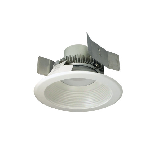 5" Cobalt Click Round Retrofit Baffle, 1000lm / 12W, 3500K, White Reflector / White Flange, Pre-Wired for Emergency