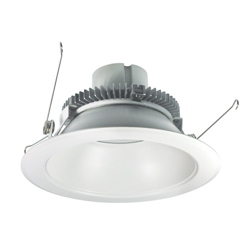 6" Cobalt Click Round Retrofit Reflector, 1000lm / 12W, 4000K, Matte Powder White Reflector / Matte Powder White Flange, Pre-Wired for Emergency