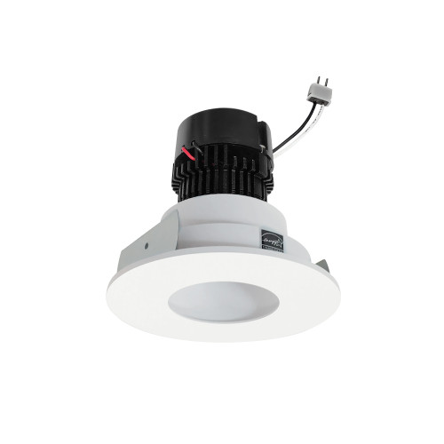 4" Pearl Low Voltage LED Round Pinhole Retrofit, 950lm / 11W, 3000K, Matte Powder White Pinhole / Matte Powder White Flange