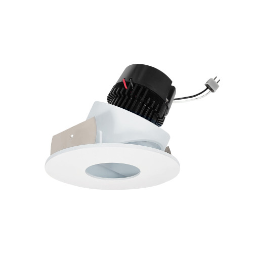4" Pearl Low Voltage LED Round Adjustable Pinhole Retrofit, 950lm / 11W, 3500K, Matte Powder White Pinhole / Matte Powder White Flange
