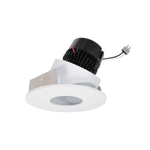 4" Pearl Low Voltage LED Round Adjustable Pinhole Retrofit, 600lm / 11W, Comfort Dim, White Pinhole / White Flange