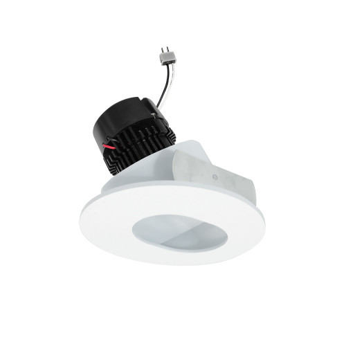 4" Pearl Low Voltage LED Round Adjustable Slot Aperture Retrofit, 950lm / 11W, 2700K, Matte Powder White Slot Aperture / Matte Powder White Flange