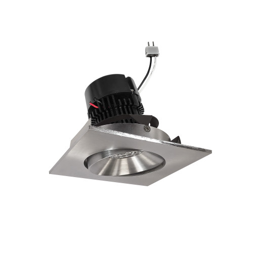 4" Pearl Low Voltage LED Square Adjustable Cone Retrofit, 1200lm / 11W, 3500K, Natural Metal Reflector / Natural Metal Flange
