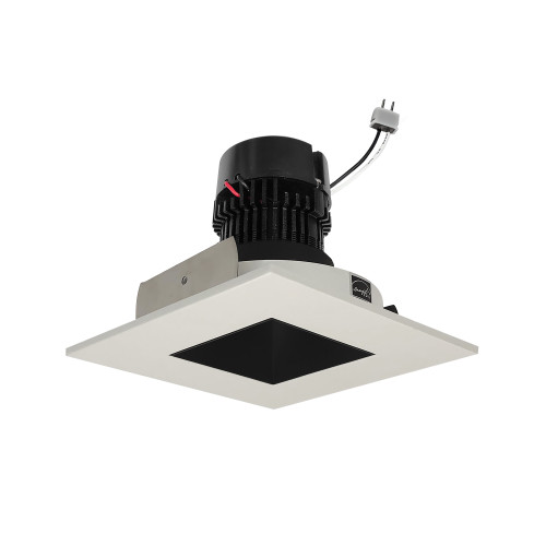 4" Pearl Low Voltage LED Square Retrofit Reflector with Square Aperture, 1100lm / 11W, 2700K, Black Reflector / White Flange