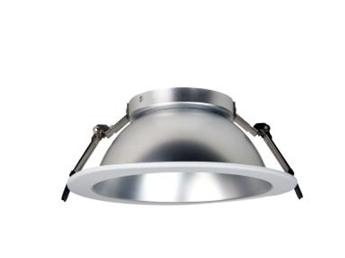RECESSED ARCHITECTURAL DOWNLIGHT REFLECTOR, 8" ROUND, MATTE SILVER REFLECTOR, WHITE TRIM | RADR-8MW | 112678 | Maxlite | Maxlite at lightingandsupplies.com