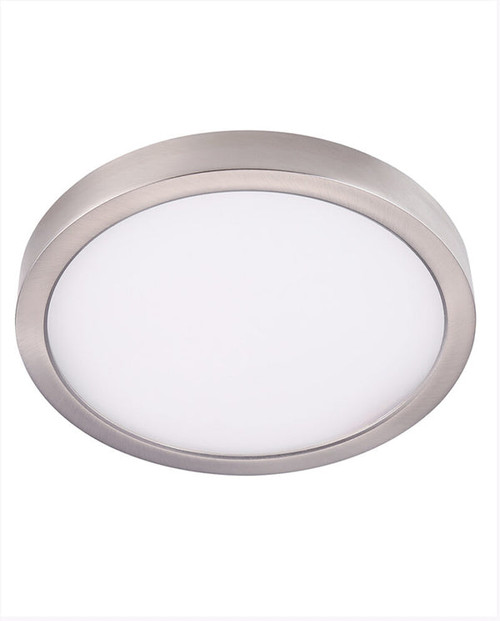 Cyber Tech Lighting C147RD-DISK/NS 8″ Round Flush Mount Ceiling Fixture – 14W LED, 3000K Color Temp. , 980 Lumens, Nickel Satin Finish | Cyber Tech Lighting at lightingandsupplies.com