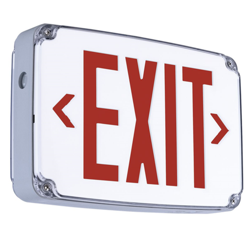 Halco 97108 EMG-WLEX-WH-R 97108 Emergence Series Wet Cold-Location Exit Red Legend Universal Single/Double Face White Housing Self-Diagnostics | Halco Lighting Technologies | Halco Lighting Technologies at lightingandsupplies.com