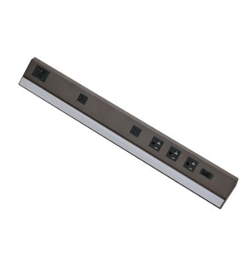 13in ANGLED 1-REC POWER STRIP | PSAL-13-1R-MCT5-BR | Westgate | Westgate at lightingandsupplies.com