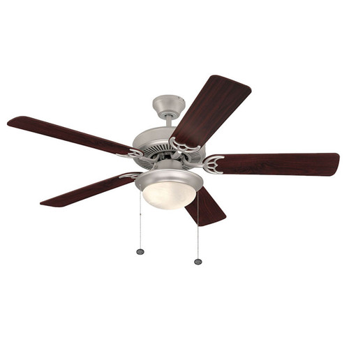 Westgate WFL-107-PC-5B-52-BN-RWSO 52In 5-Blade Ceiling Fan And Light 2X9W A19 Pull Ch. Bn And Rosewood/Silv Oak Blades | Westgate at lightingandsupplies.com