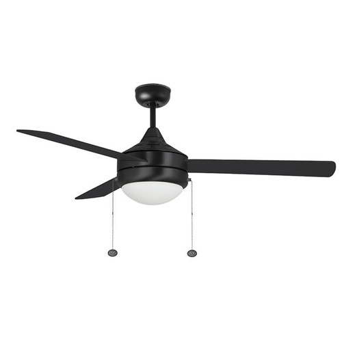 Westgate WFL-112-PC-3B-52-MCT-BK-BK 52In 3-Blade Ceiling Fan And Light 3CCT 19W Integ. LED Pull Ch. Black And Black Blades | Westgate at lightingandsupplies.com