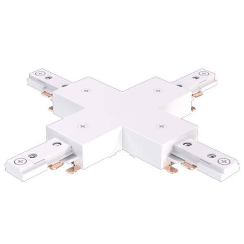X Connector - White - Single Circuit - Feed Point - J-type | TRKJ/XC/1C/WH | Green Creative | Green Creative at lightingandsupplies.com