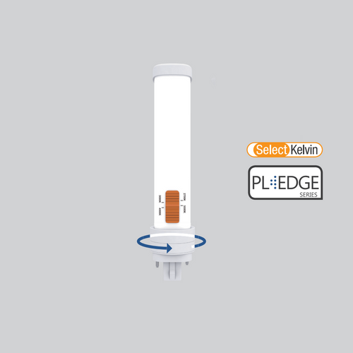 Green Creative, EDGE Series, Horizontal PL HYBrid Bulb, 8 Watt, CCT-Select, GX24d/GX24q Base, Ballast Compatible or Line Voltage | 8PLH/8CCTS/HYBM | Green Creative at lightingandsupplies.com