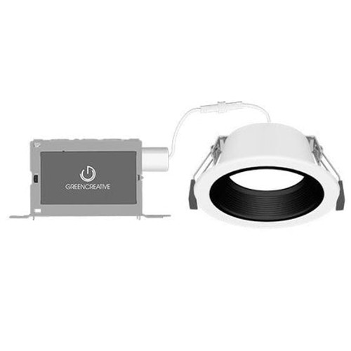 Green Creative 6-in 21W Downlight, Round, DM, Baffle, Wide,2000lm, 120V-277V, 5CCT, B/W | NYXDM6RD/S9CCT5S/DUALDIM/WD/BBW | Green Creative at lightingandsupplies.com