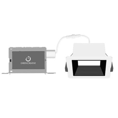 Green Creative 4-in 41W NYX Downlight, SQR, BF, DM, 60°, 120V-277V, CCT Select, BK/WH | NYXDM4SQ/M9CCT5S/DUALDIM/MD/BBW | Green Creative at lightingandsupplies.com