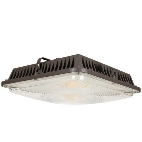 ESL Vision ESL-CP-3060W-43050-BZ-EM8-1DHOC-PC LED Canopy Fixture, Upto 7,800 Lumens, Voltage 120-277VAC Input, Emergency Backup 1040 Lumens >90 Mins, Emergency Back Up Unit, Built in Daylight & Occupancy Sensor, Photocell, Bronze Finish | ESL Vision at lightingandsupplies.com