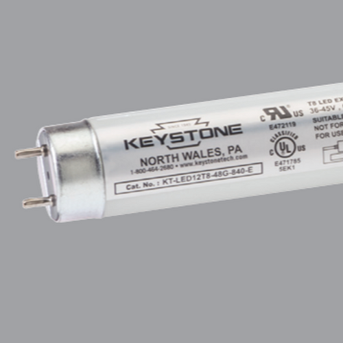 10W LED T8 Tube, 1650 lumen, Glass Construction, 4ft, 3500K, 70k hrs, External Drive Type C. | KT-LED10T8-48G-835-E /G2 | Keystone Technologies | Keystone Technologies at lightingandsupplies.com