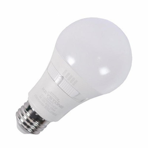 Keystone LED Light Bulb (10361 / KT-LED9A19-O-8CSF)
9 watt - 120 volt - A19 - Medium Screw (E26) Base - 2,700K/3,000K/3,500K/4,000K/5,000K - CCT Selectable - Frosted - Dimmable | Keystone Technologies | Keystone Technologies at lightingandsupplies.com