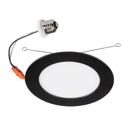 Keystone 6 Inch LED Slim Wafer Downlight Retrofit Black Trim Wattage/CCT Selectable 15W/13W/11W 2700K/3000K/3500K/4000K/5000K Triac Dimming E26 Base (KT-LED15PSWD-6A-9CSF-DIM-B) | Keystone Technologies | Keystone Technologies at lightingandsupplies.com