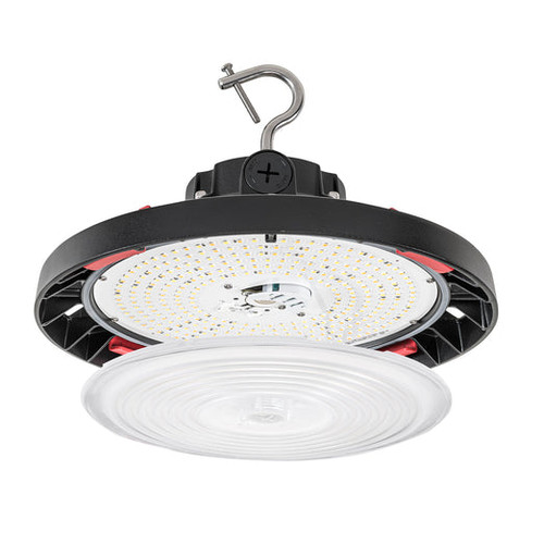 Keystone Power/CCT Selectable Round LED High Bay With Optic Swap 150W/100W/70W 3000K/4000K/5000K With [2] Lens 12-Inch Diameter 120-277V 0-10V Black (KT-RHLED150PS-12CD-OSD-8CSB-VDIM-P) | Keystone Technologies | Keystone Technologies at lightingandsupplies.com